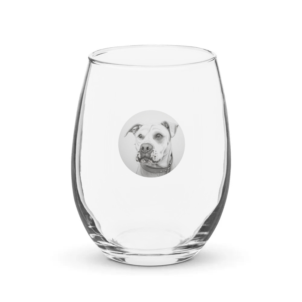 PugMug Custom Melody Stemless Wine Glass