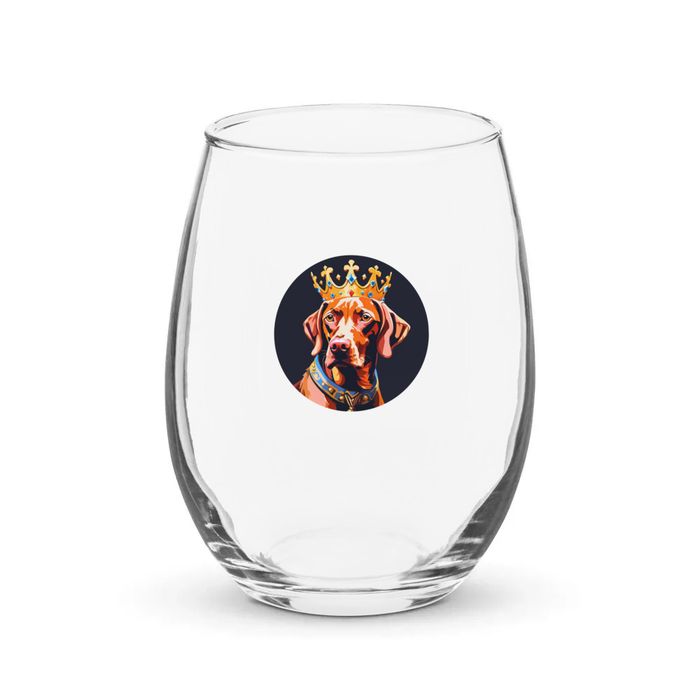 PugMug Custom Vizsla Stemless Wine Glass