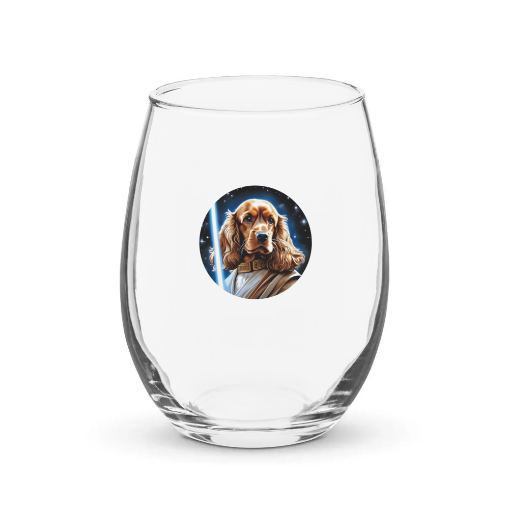 PugMug Custom Cocker Spaniel Stemless Wine Glass