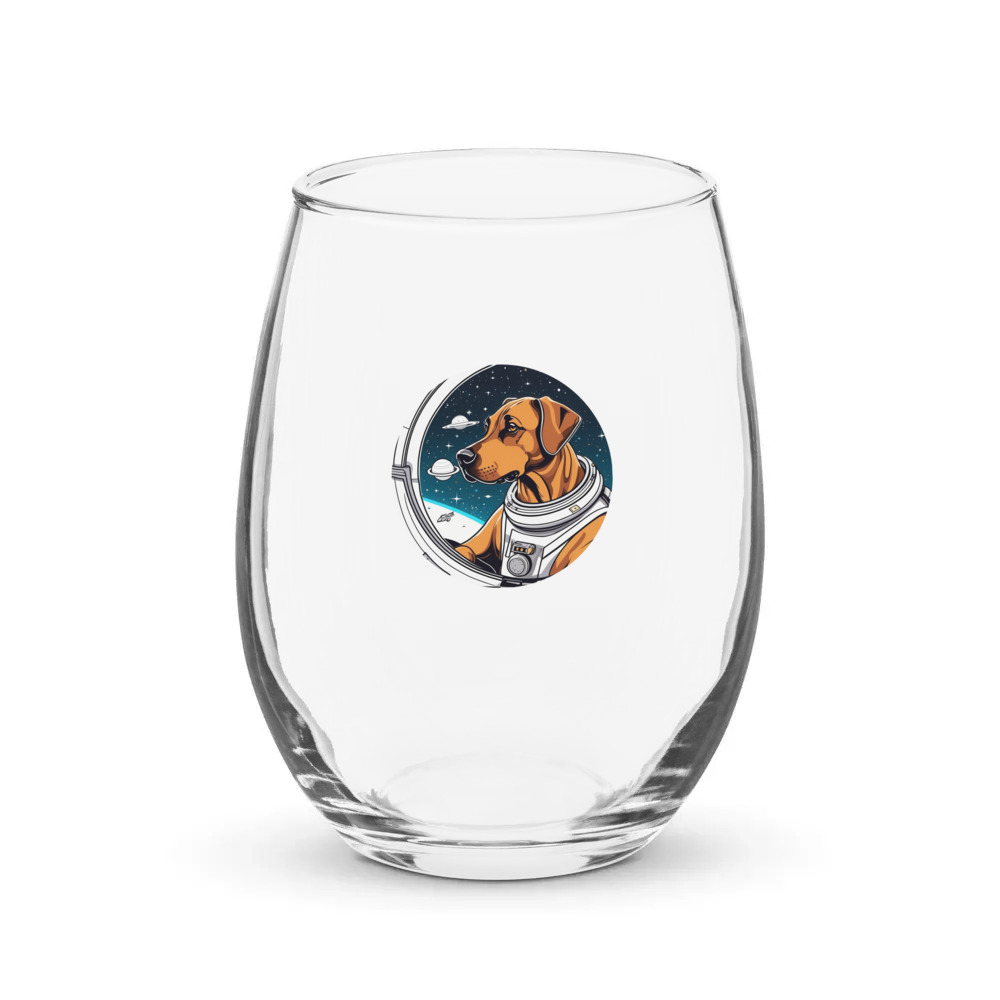 PugMug Custom Rhodesian Ridgeback Stemless Wine Glass