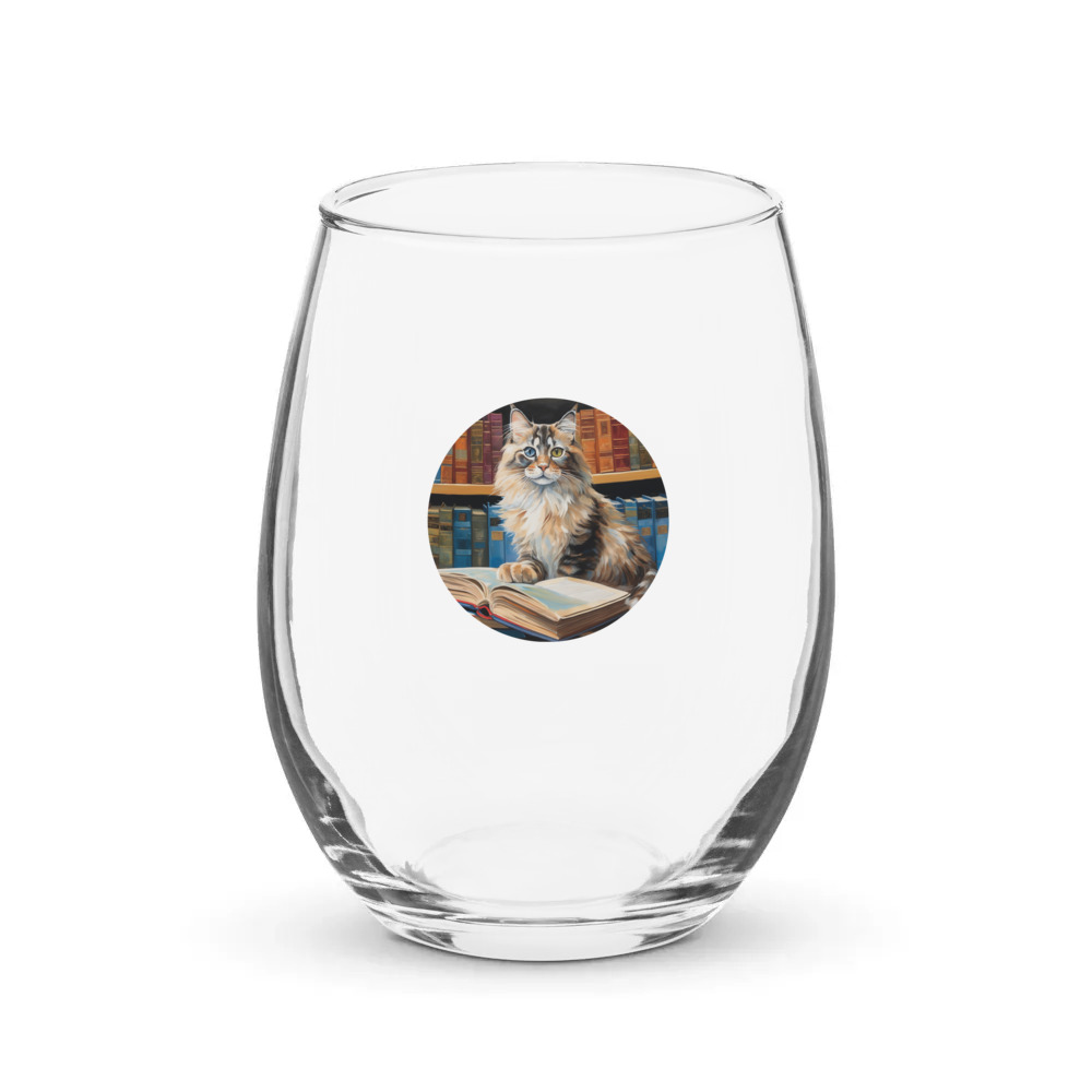 PugMug Custom Tabby Ragdoll Cat Stemless Wine Glass