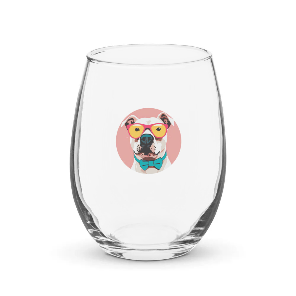 PugMug Custom Melody Stemless Wine Glass