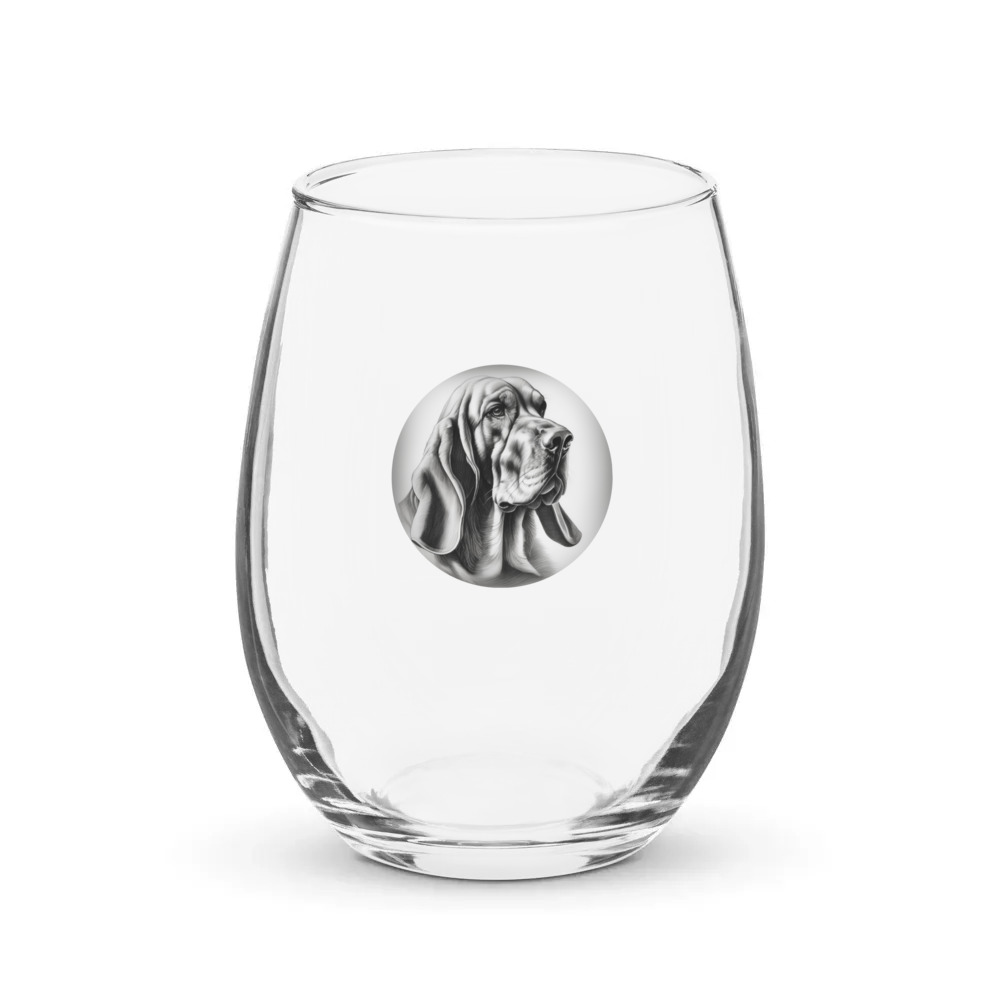 PugMug Custom Bloodhound Stemless Wine Glass
