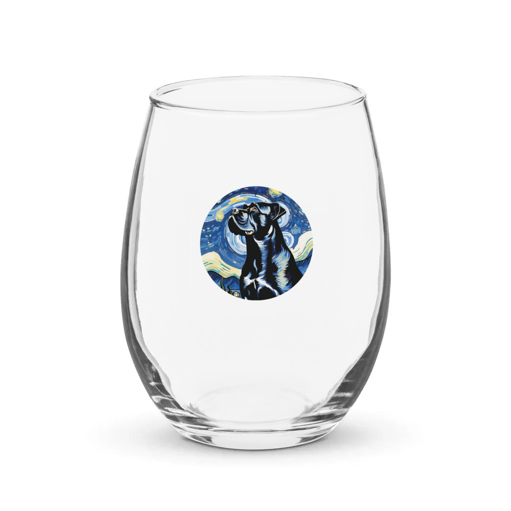PugMug Custom Cane Corso Stemless Wine Glass