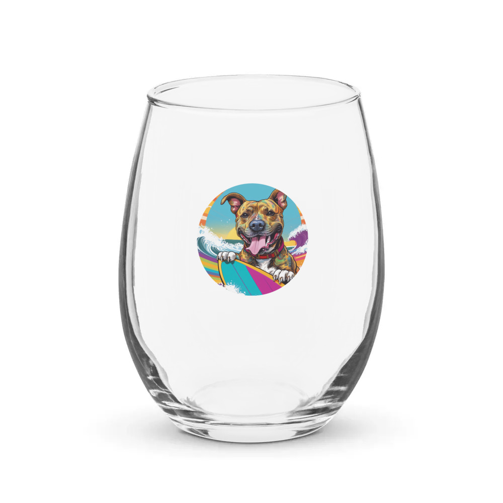 PugMug Custom Tony Hawk Stemless Wine Glass