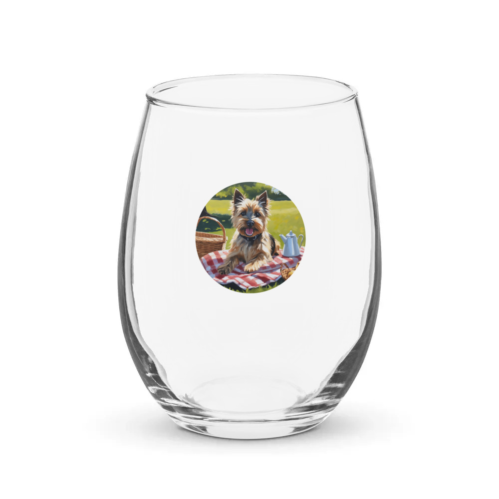 PugMug Custom Cairn Terrier Stemless Wine Glass