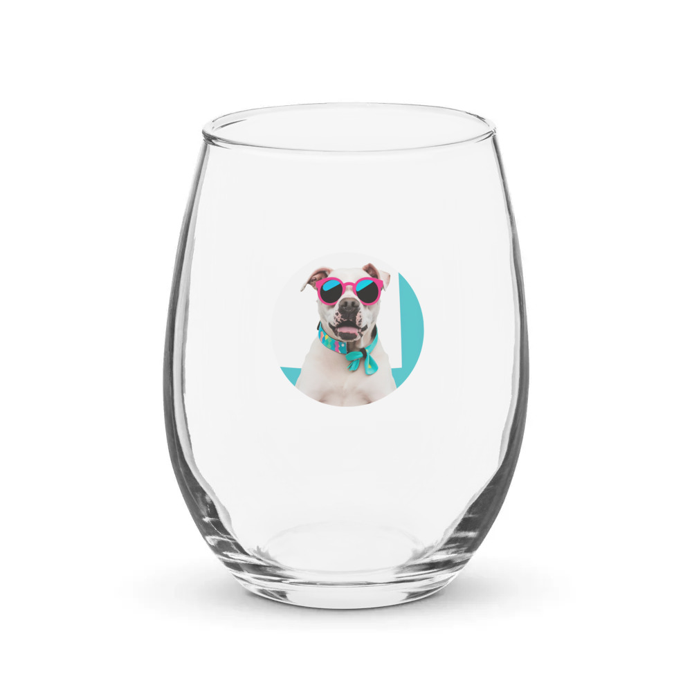 PugMug Custom Melody Stemless Wine Glass