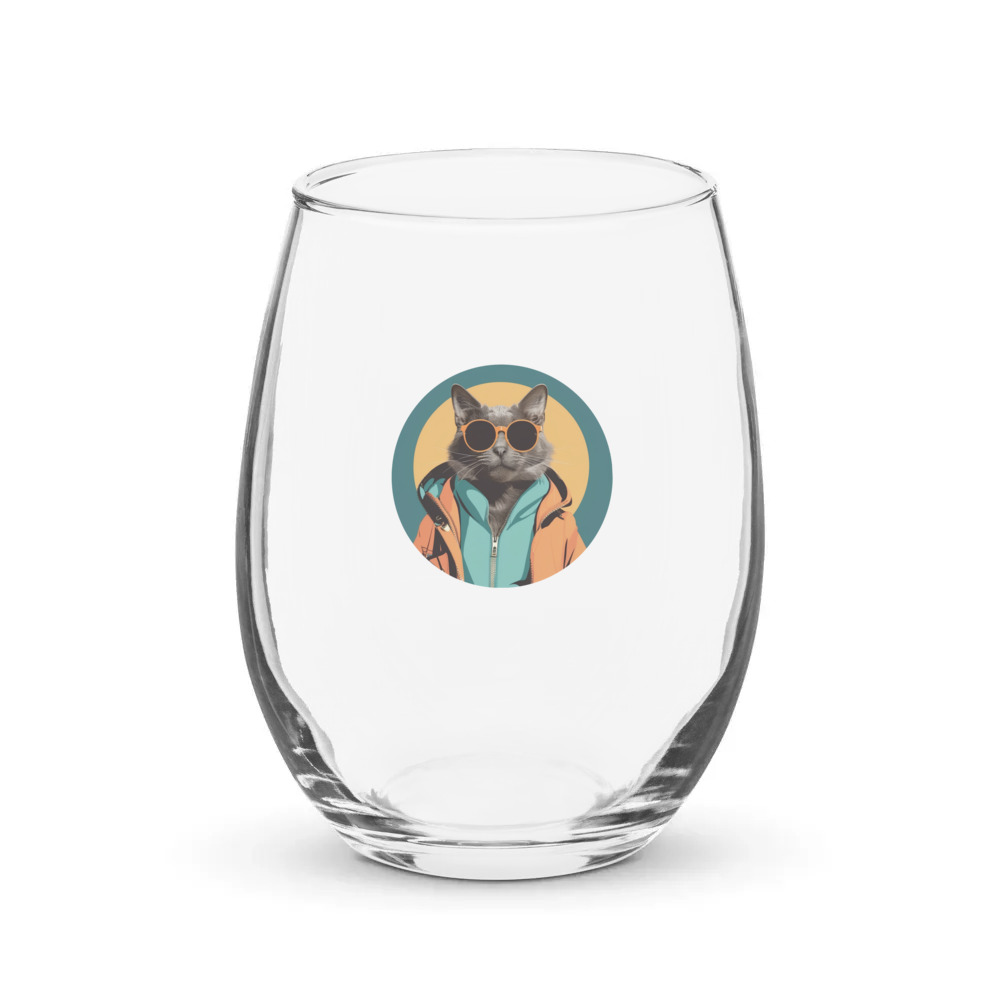PugMug Custom Thumper Stemless Wine Glass