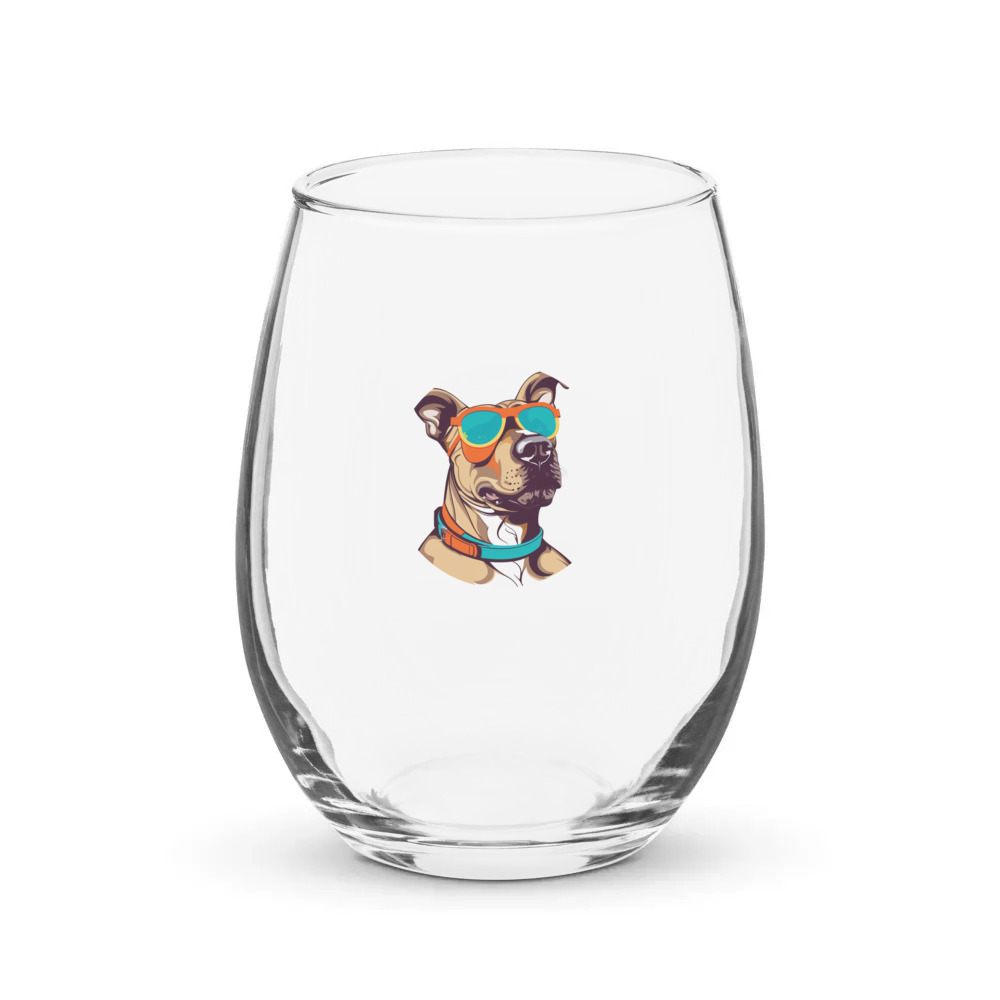 PugMug Custom Tony Hawk Stemless Wine Glass