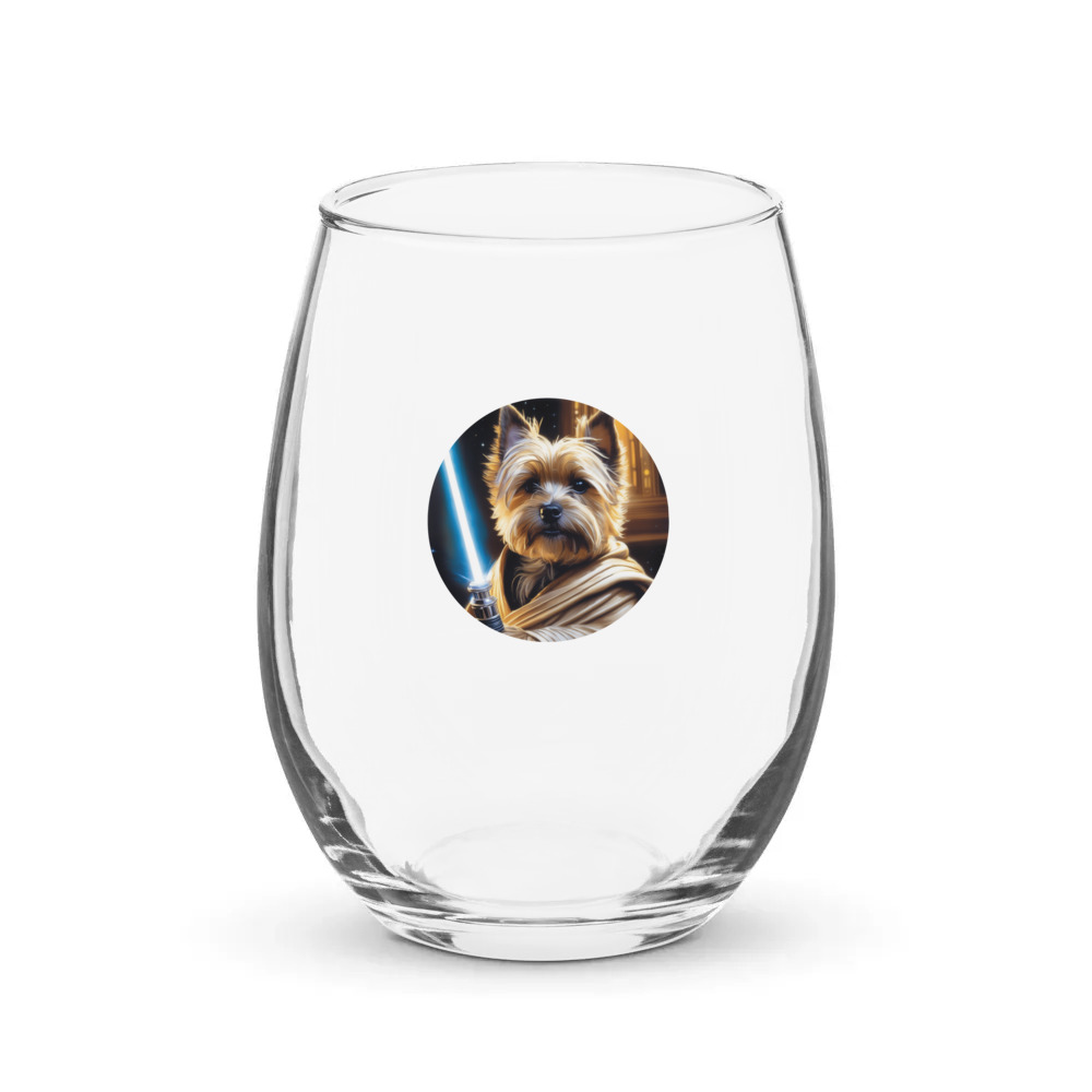 PugMug Custom Cairn Terrier Stemless Wine Glass