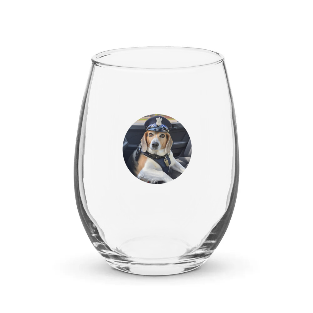 PugMug Custom Munchkin Stemless Wine Glass