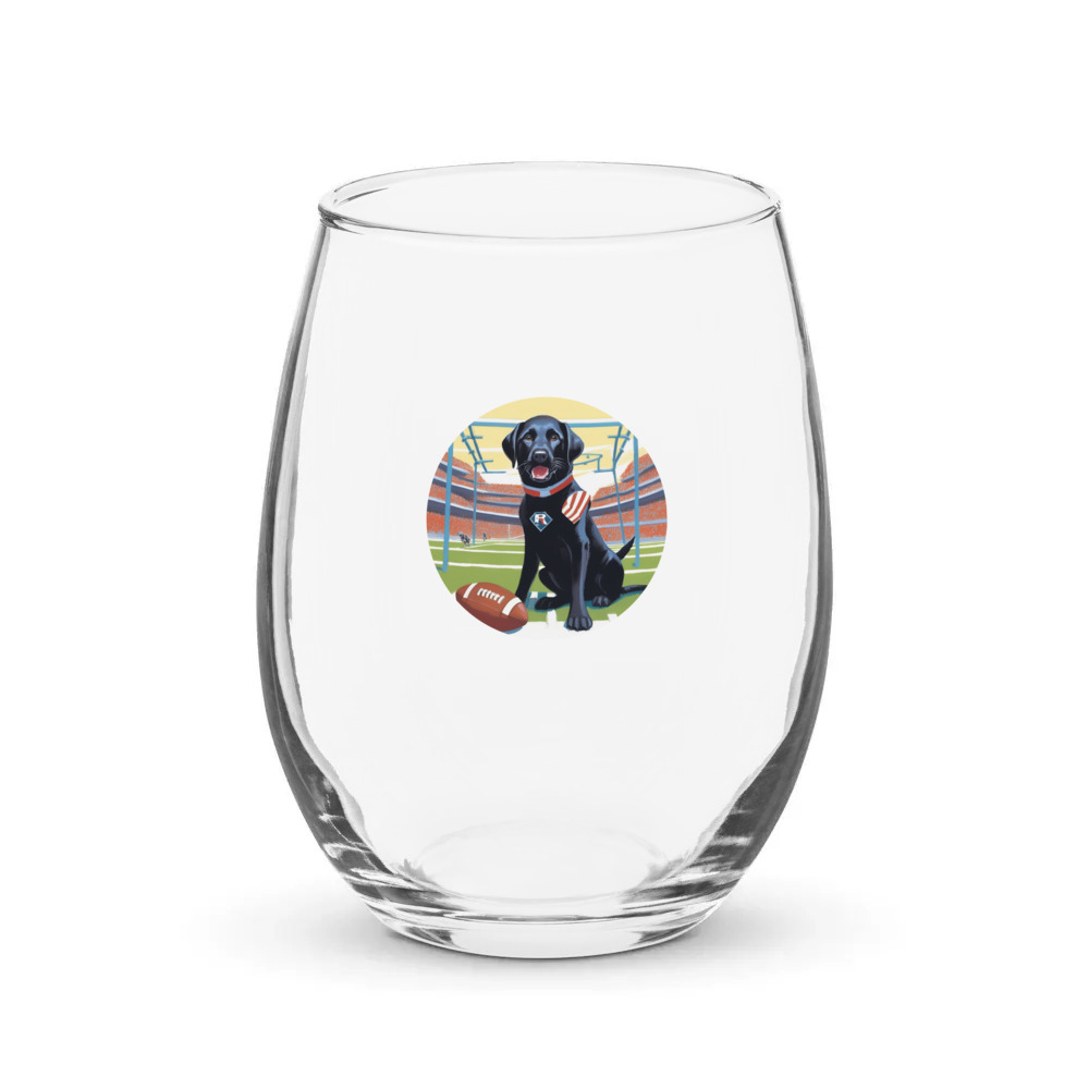 PugMug Custom Black Labrador Retriever Stemless Wine Glass