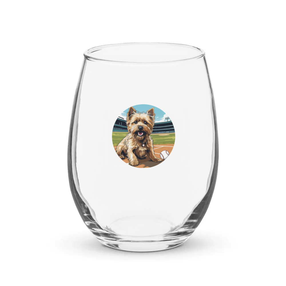PugMug Custom Cairn Terrier Stemless Wine Glass
