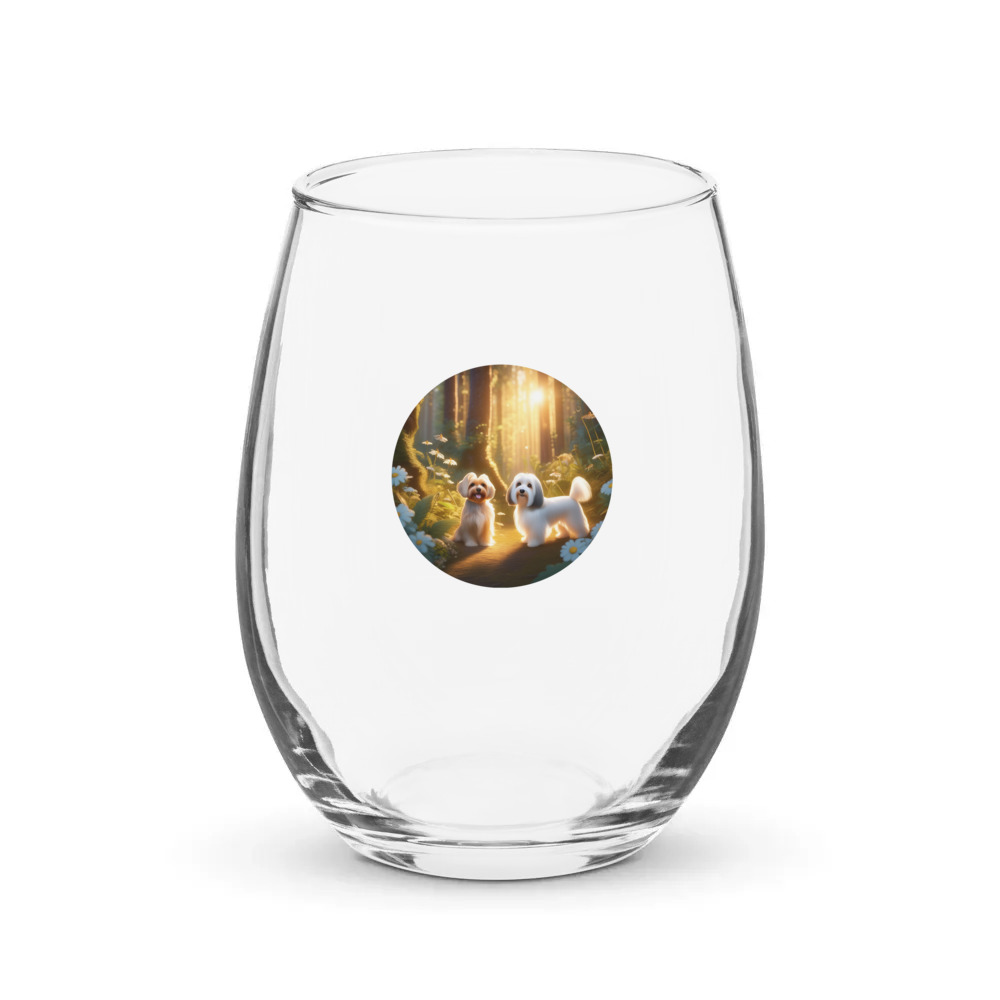 PugMug Custom Tan Havanese Dog Stemless Wine Glass