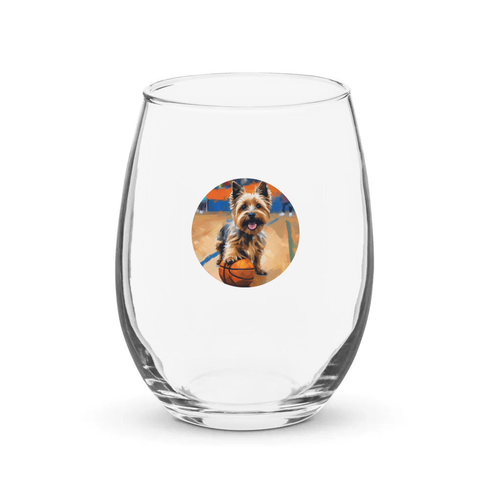 PugMug Custom Cairn Terrier Stemless Wine Glass