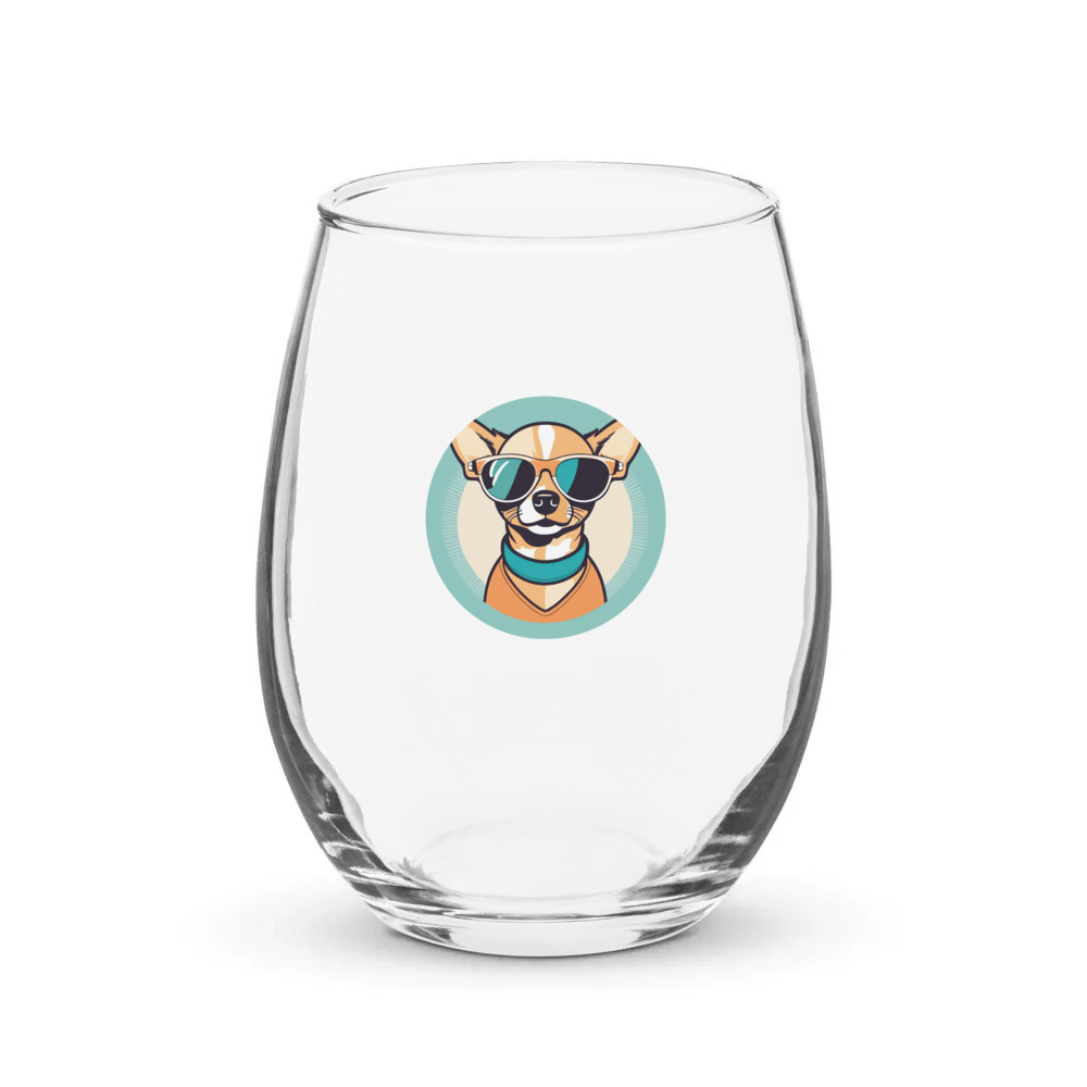PugMug Custom Chihuahua Stemless Wine Glass