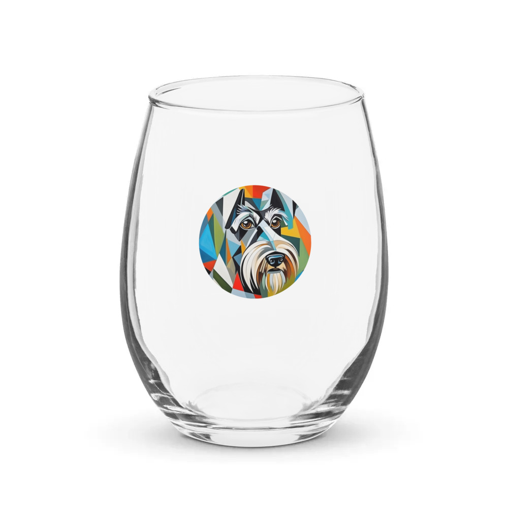PugMug Custom Miniature Schnauzer Stemless Wine Glass