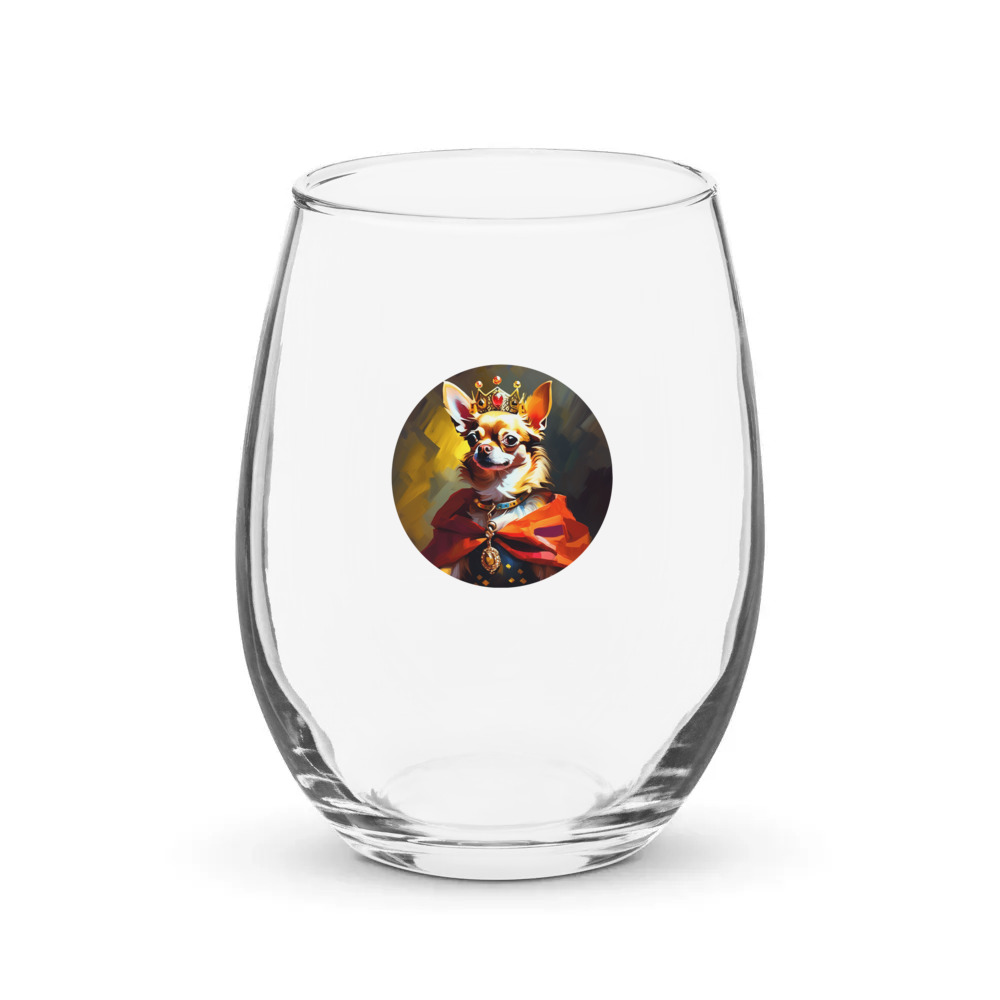 PugMug Custom Chihuahua Stemless Wine Glass