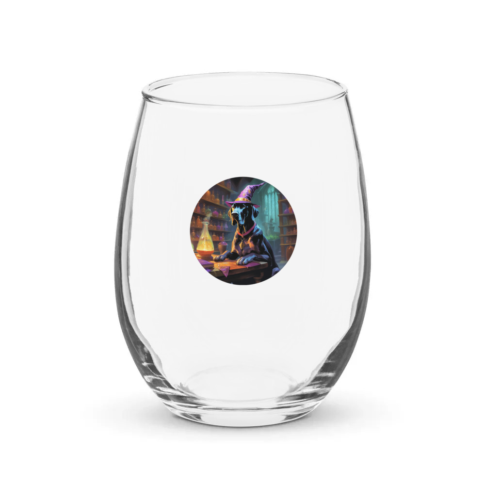 PugMug Custom Great Dane Stemless Wine Glass