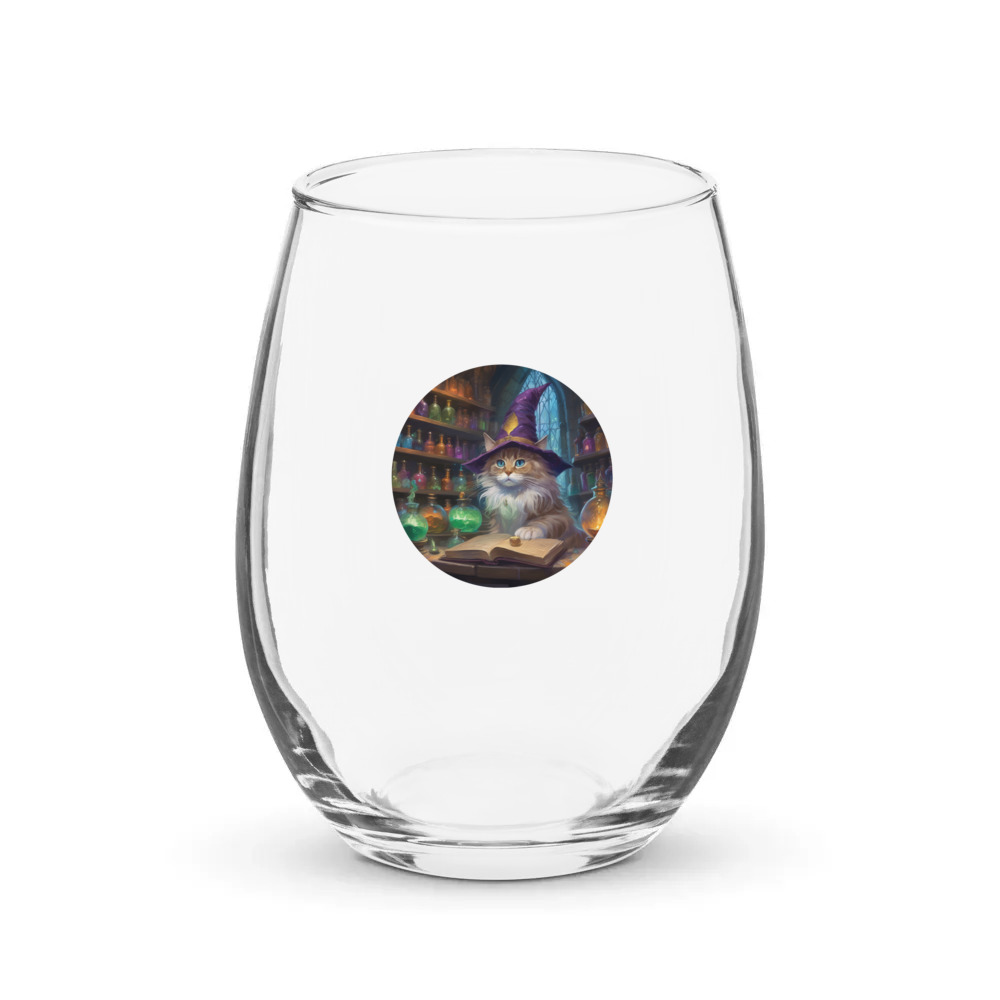 PugMug Custom Tabby Ragdoll Cat Stemless Wine Glass
