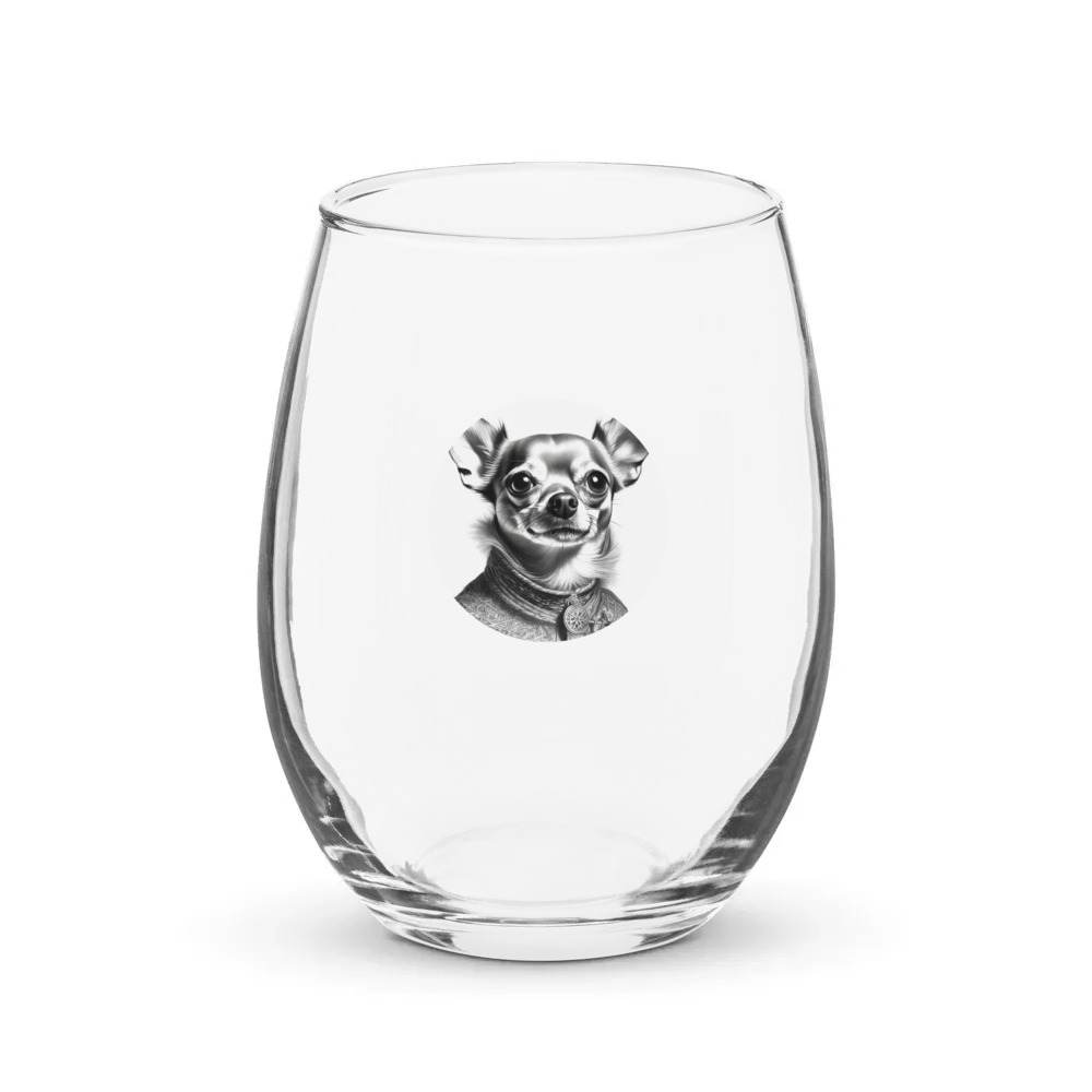 PugMug Custom Chihuahua Stemless Wine Glass
