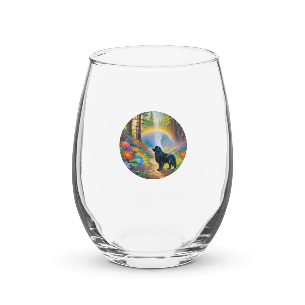 PugMug Custom Newfoundland Stemless Wine Glass