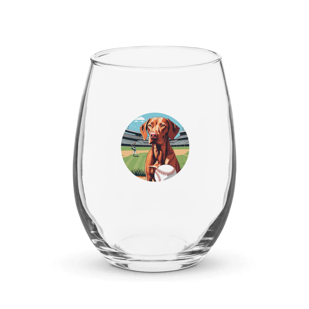 PugMug Custom Vizsla Stemless Wine Glass