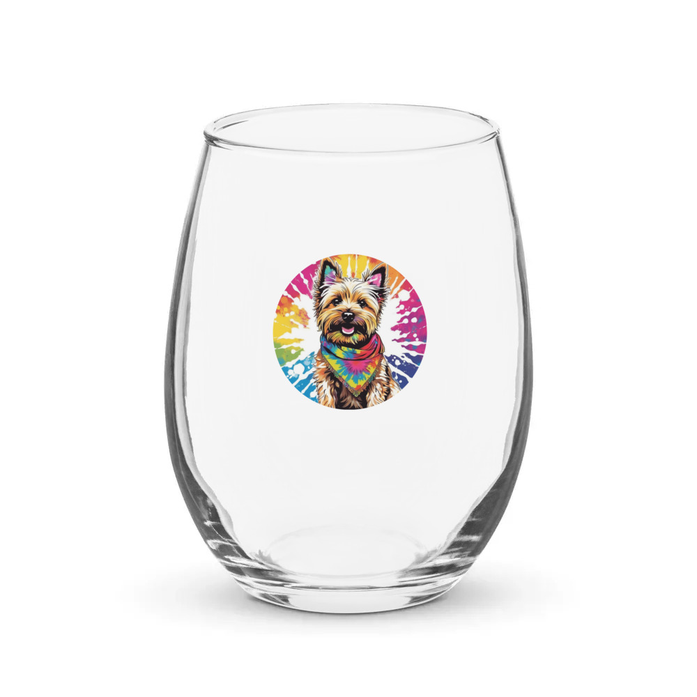 PugMug Custom Cairn Terrier Stemless Wine Glass