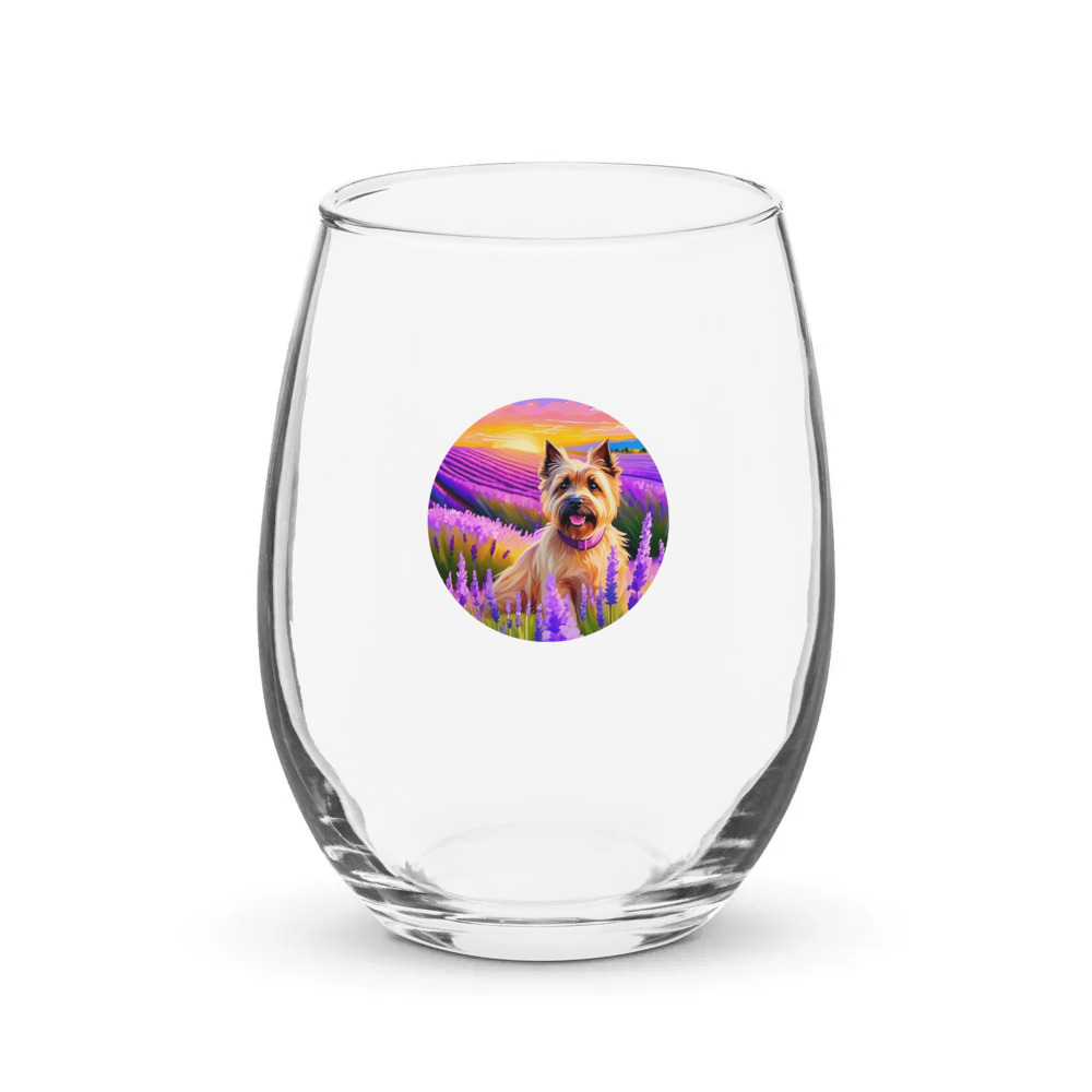PugMug Custom Cairn Terrier Stemless Wine Glass
