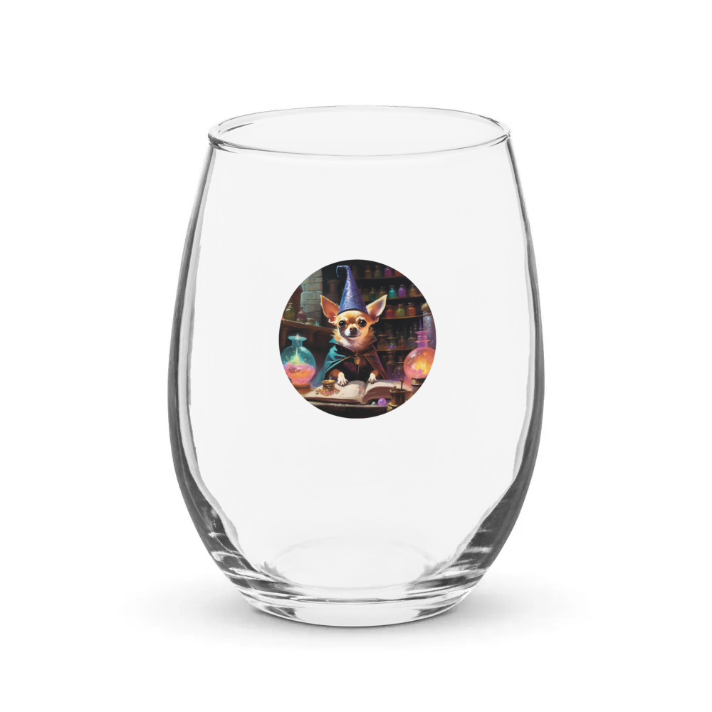 PugMug Custom Chihuahua Stemless Wine Glass