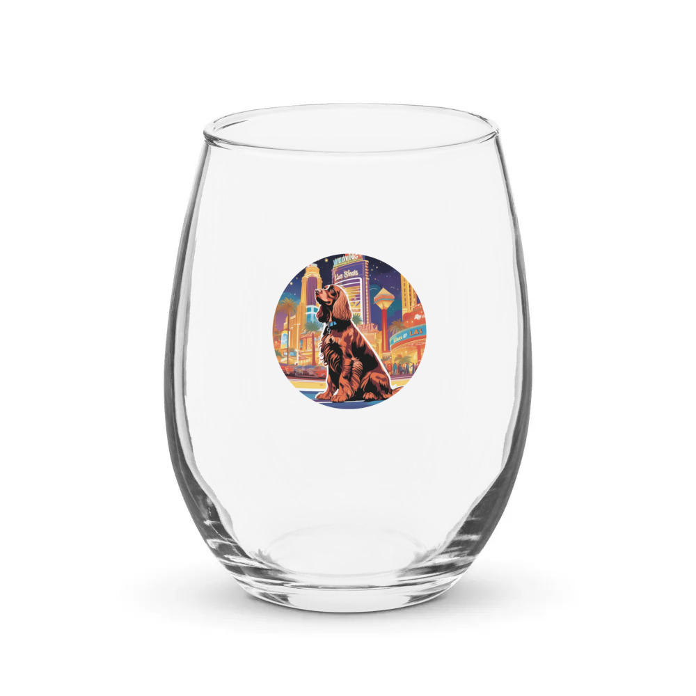 PugMug Custom English Cocker Spaniel Stemless Wine Glass