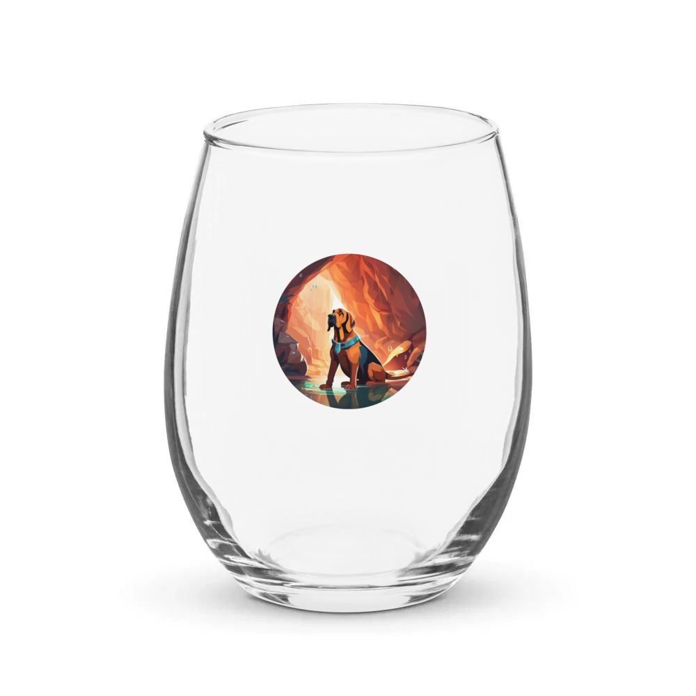 PugMug Custom Bloodhound Stemless Wine Glass