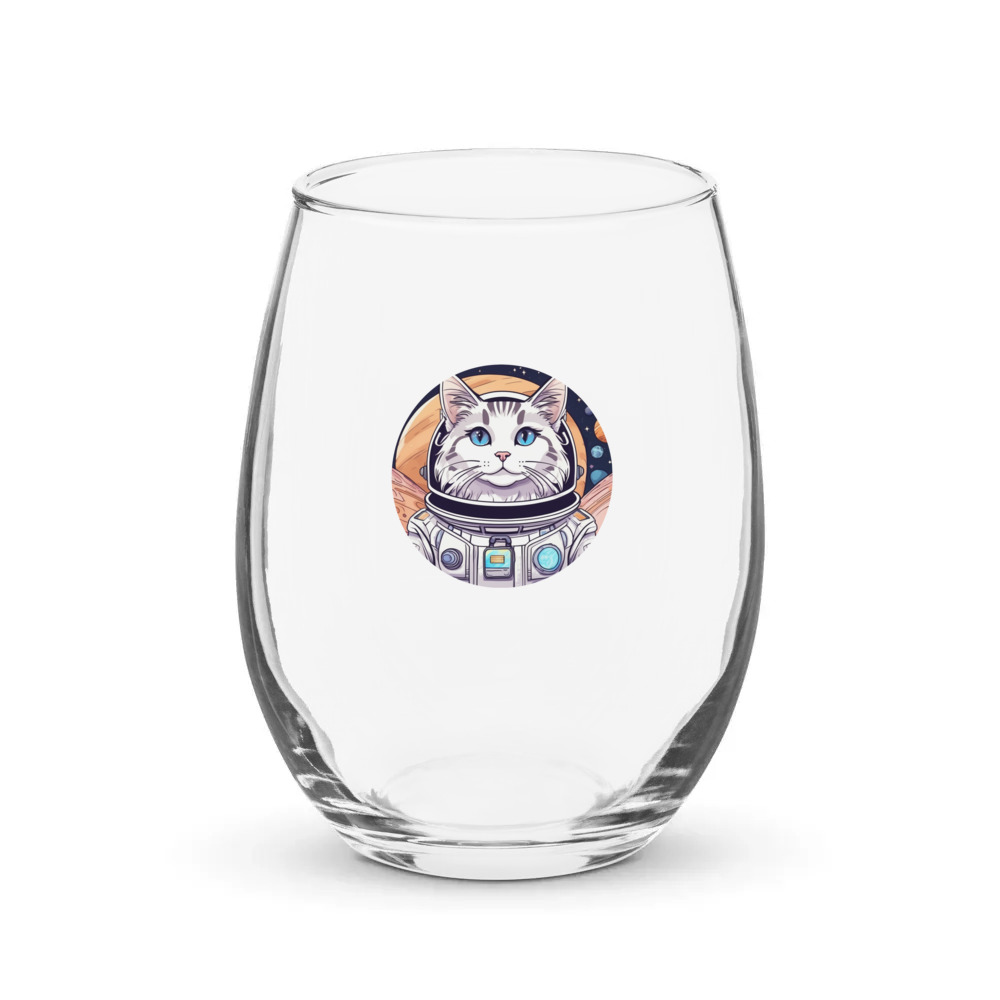 PugMug Custom Tabby Ragdoll Cat Stemless Wine Glass