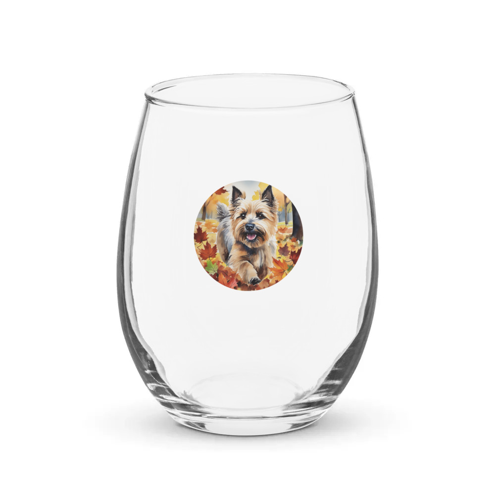 PugMug Custom Cairn Terrier Stemless Wine Glass