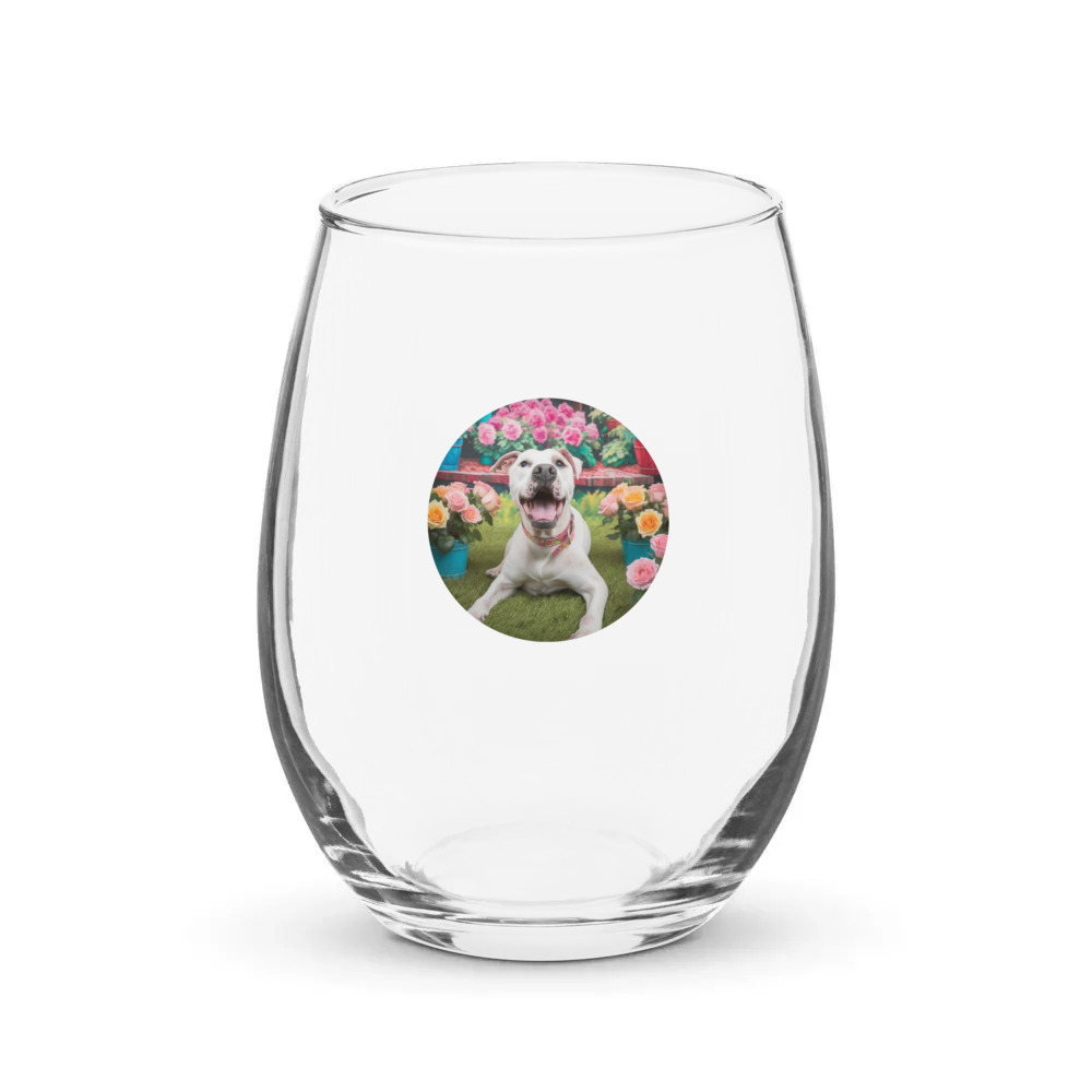 PugMug Custom Melody Stemless Wine Glass
