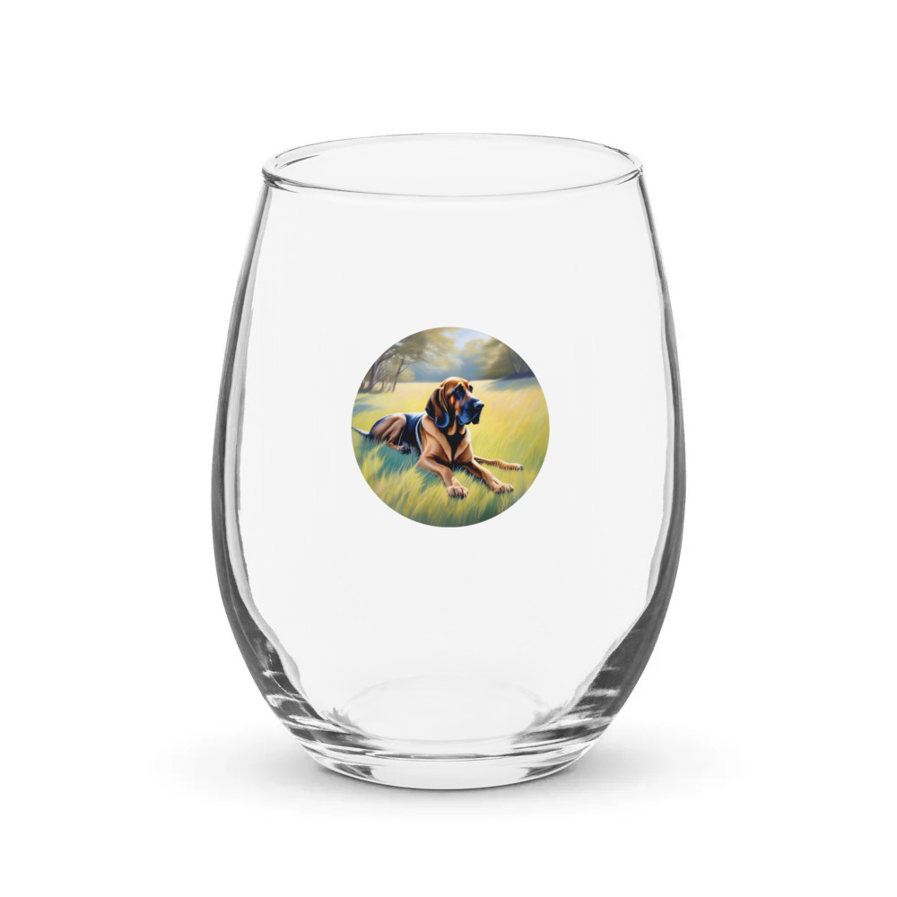 PugMug Custom Bloodhound Stemless Wine Glass