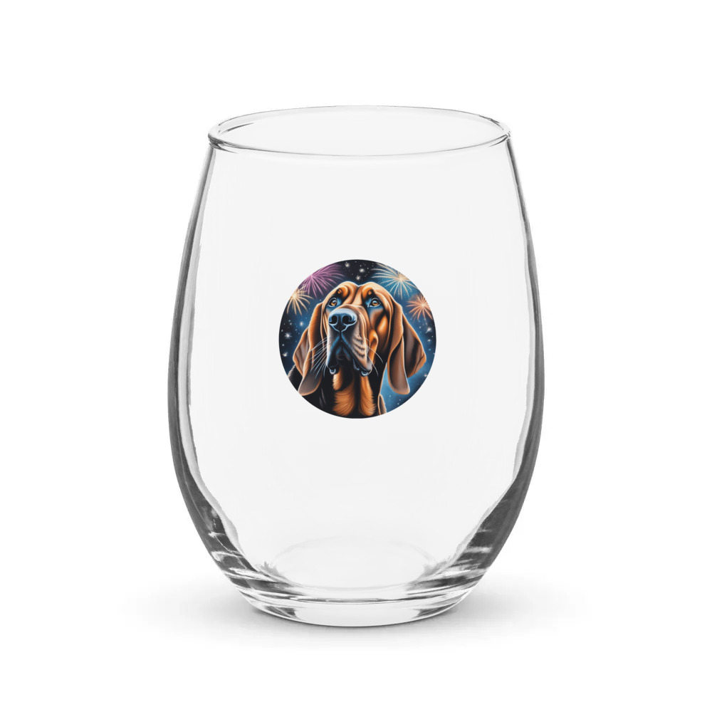 PugMug Custom Bloodhound Stemless Wine Glass