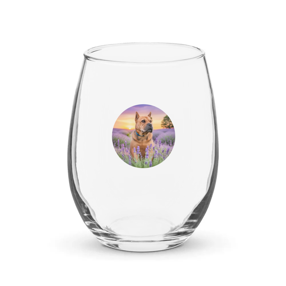 PugMug Custom Halina Stemless Wine Glass