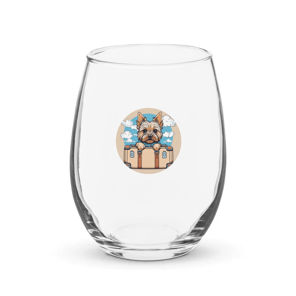 PugMug Custom Cairn Terrier Stemless Wine Glass