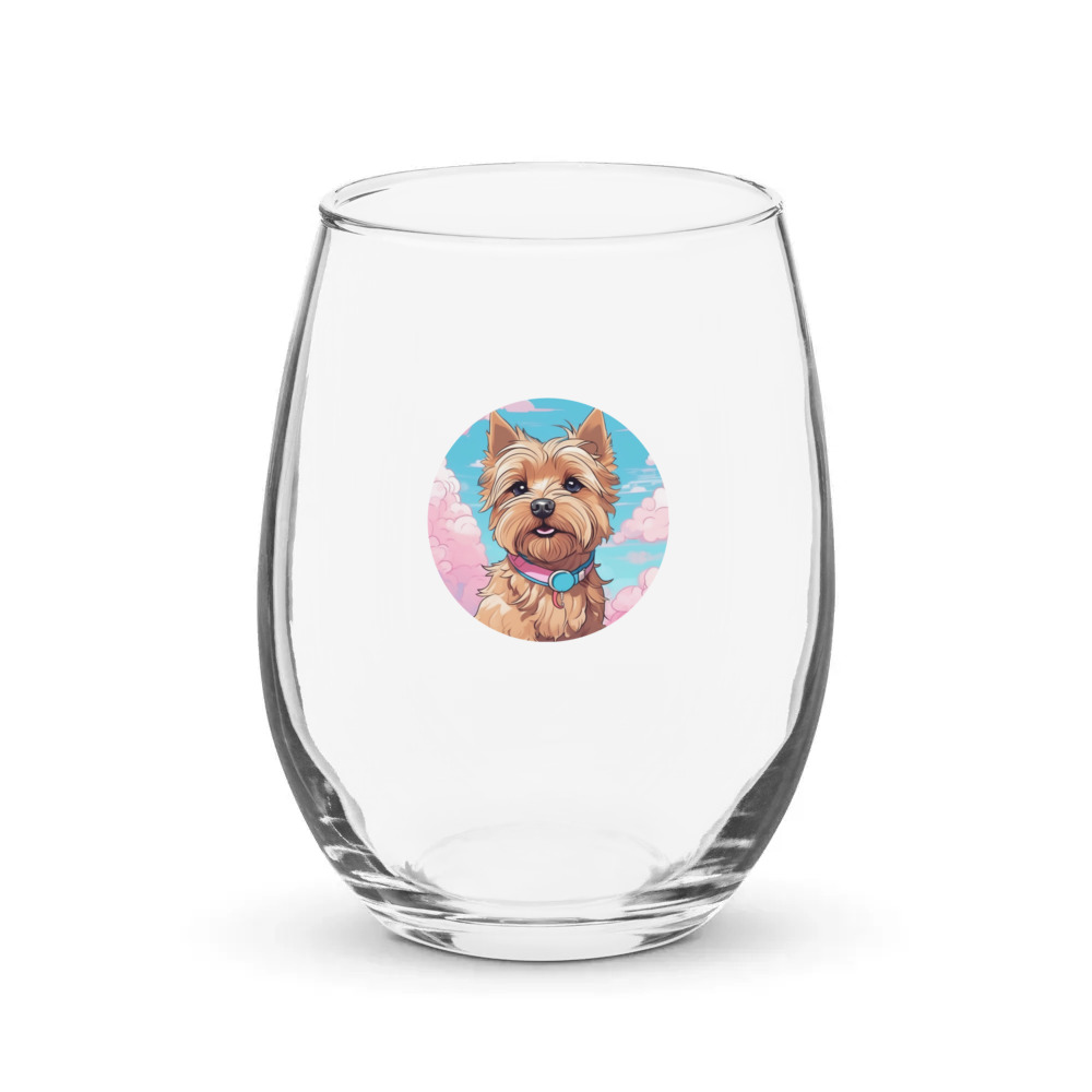 PugMug Custom Cairn Terrier Stemless Wine Glass