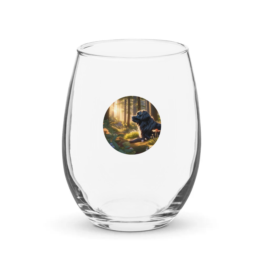 PugMug Custom Newfoundland Stemless Wine Glass