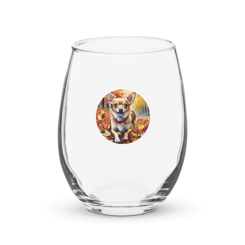 PugMug Custom Chihuahua Stemless Wine Glass