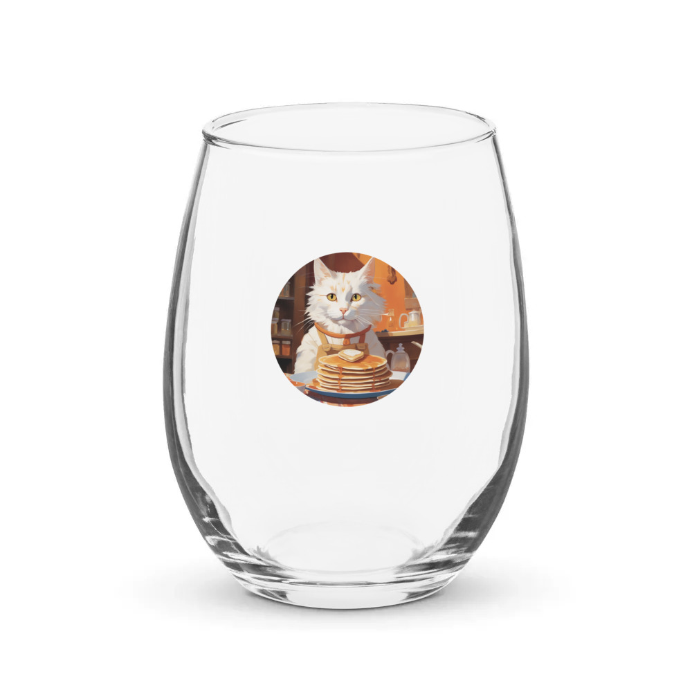 PugMug Custom White Companion Cat Stemless Wine Glass