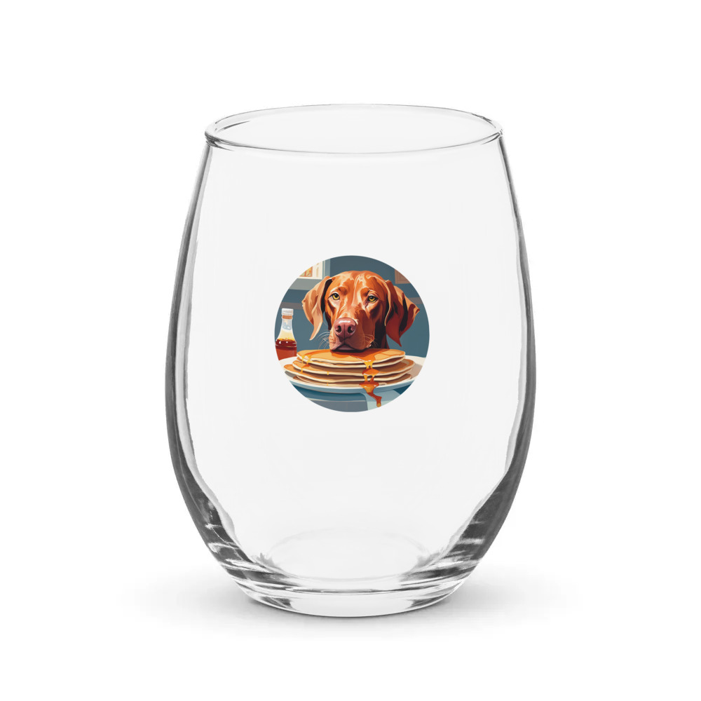PugMug Custom Vizsla Stemless Wine Glass