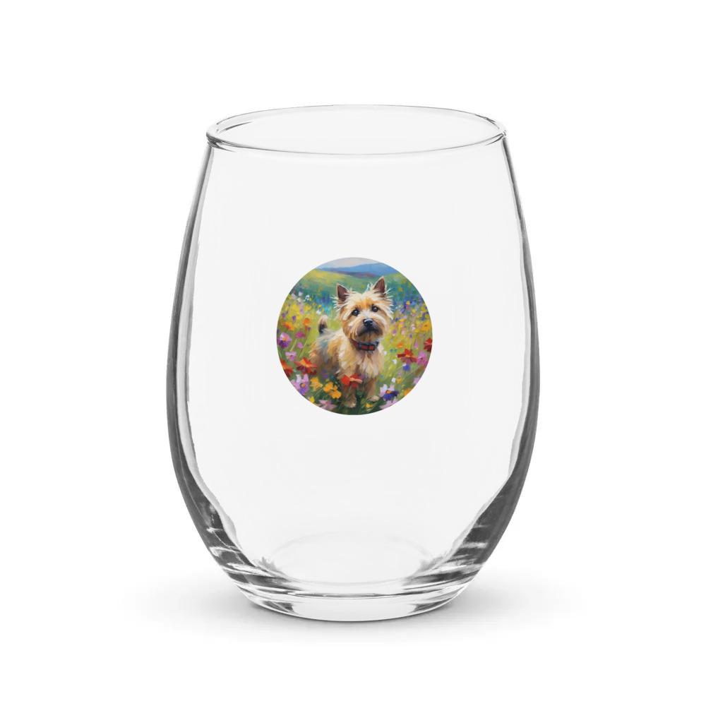 PugMug Custom Cairn Terrier Stemless Wine Glass