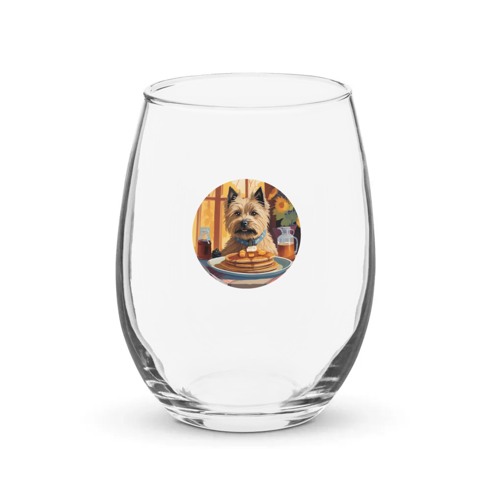 PugMug Custom Cairn Terrier Stemless Wine Glass