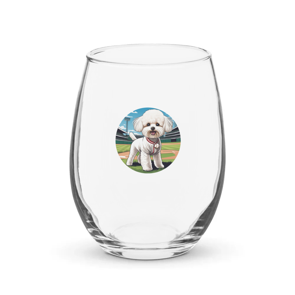 PugMug Custom Bichons Frise Stemless Wine Glass