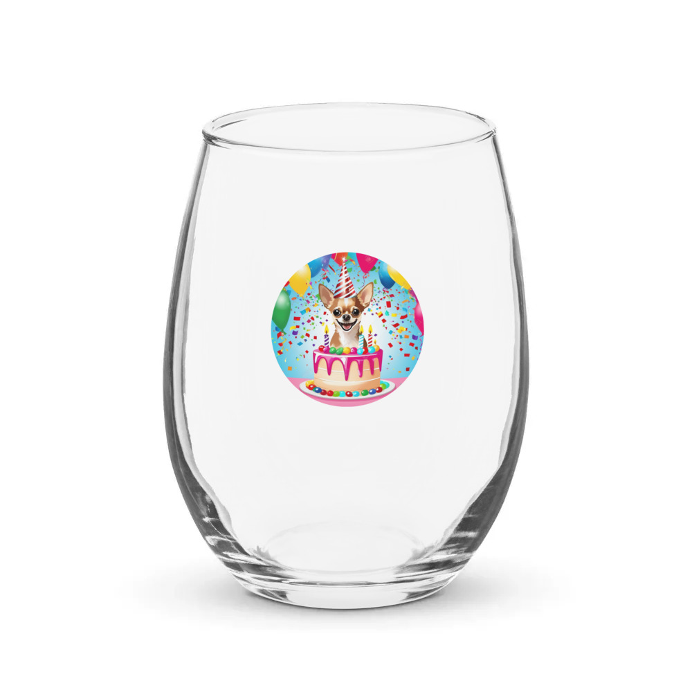 PugMug Custom Chihuahua Stemless Wine Glass