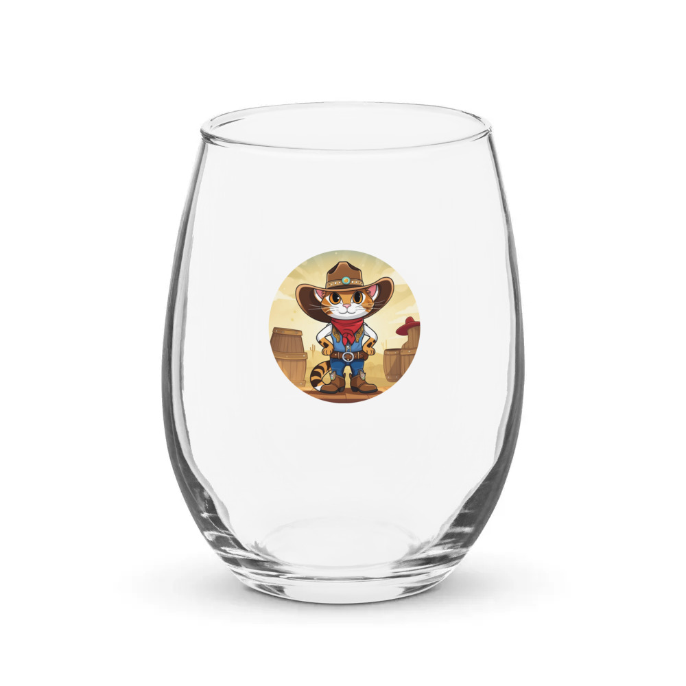 PugMug Custom Tabby Companion Cat Stemless Wine Glass