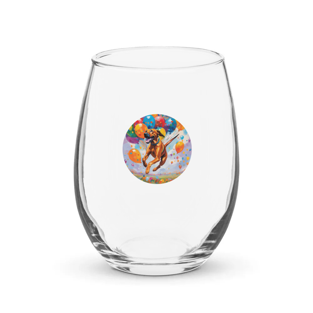 PugMug Custom Rhodesian Ridgeback Stemless Wine Glass